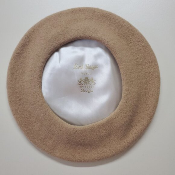 Basque Beret, Camel, 100% Wool - Picture 2 of 2